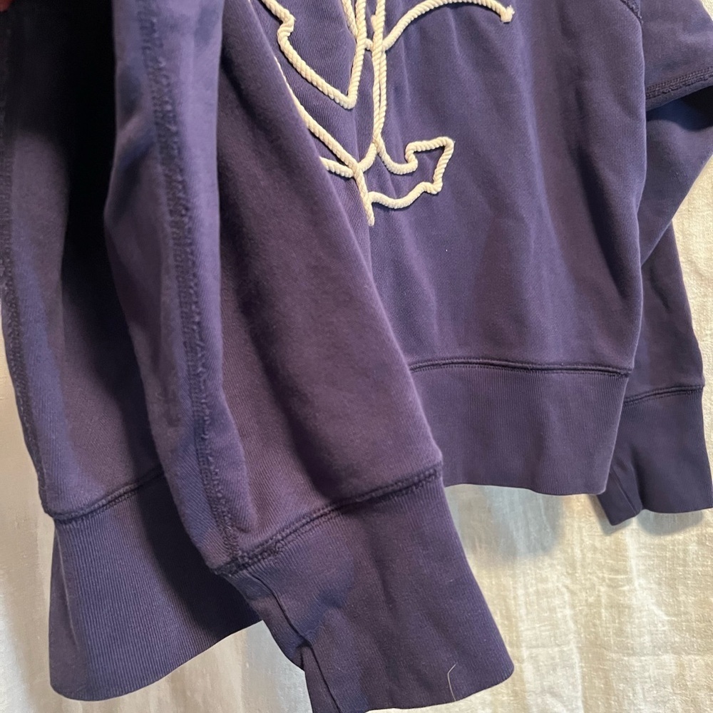 J. Crew sailor, nautical embroidered sweatshirt and dark navy. Size medium. - Picture 2 of 8